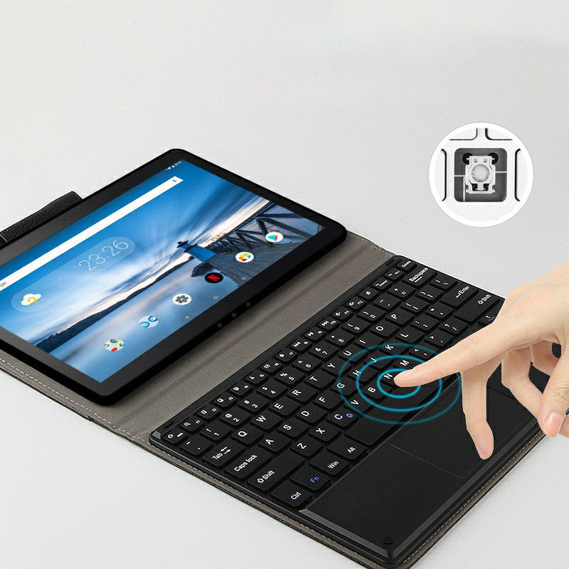AJIUYU for Lenovo Tab M10 TB-X605F Wireless Touch Bluetooth Keyboard Leather Case
