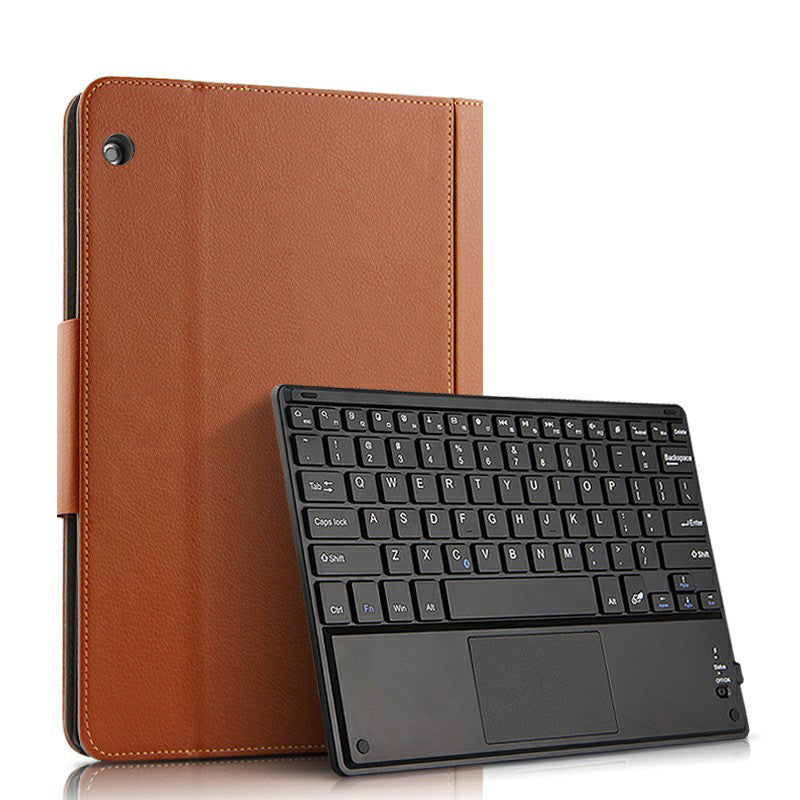 AJIUYU for Lenovo Tab M10 TB-X605F Wireless Touch Bluetooth Keyboard Leather Case