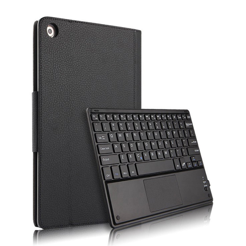 AJIUYU Wireless Touch Bluetooth Keyboard Leather Stand Flip Case for Huawei MediaPad M5 10 (10.8") / M5 10 (Pro)