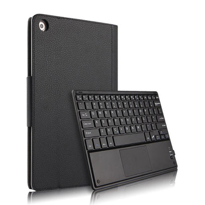 AJIUYU Wireless Touch Bluetooth Keyboard Leather Stand Flip Case for Huawei MediaPad M5 10 (10.8") / M5 10 (Pro)