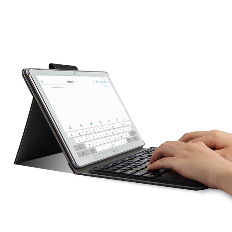 AJIUYU Wireless Touch Bluetooth Keyboard Leather Stand Flip Case for Huawei MediaPad M5 10 (10.8") / M5 10 (Pro)