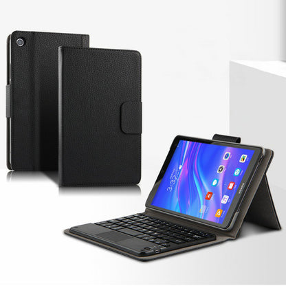 AJIUYU Wireless Touch Bluetooth Keyboard Leather Protection Cover for Huawei MediaPad M5 lite 8
