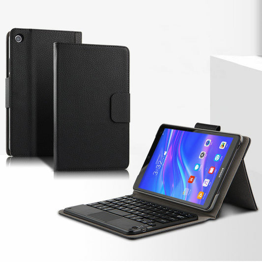 AJIUYU Wireless Touch Bluetooth Keyboard Leather Protection Cover for Huawei MediaPad M5 lite 8