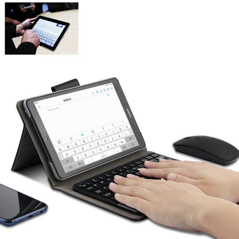 AJIUYU Wireless Touch Bluetooth Keyboard Leather Protection Cover for Huawei MediaPad M5 lite 8