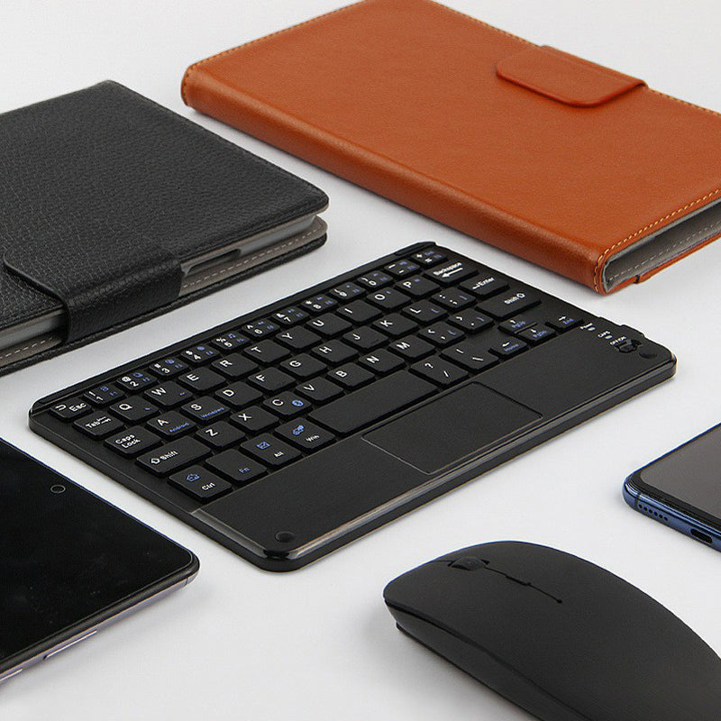 AJIUYU Wireless Touch Bluetooth Keyboard Leather Protection Cover for Huawei MediaPad M5 lite 8