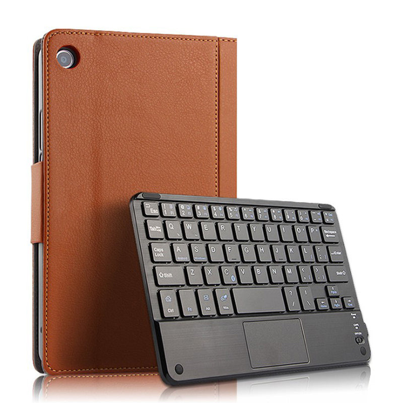 AJIUYU Wireless Touch Bluetooth Keyboard Leather Protection Cover for Huawei MediaPad M5 lite 8