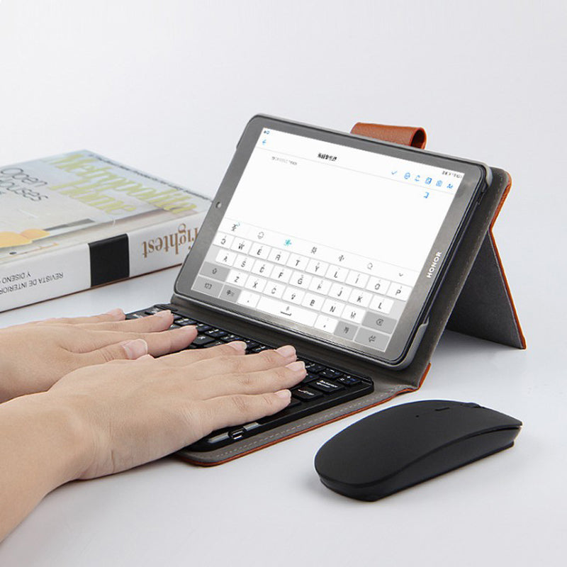 AJIUYU Wireless Touch Bluetooth Keyboard Leather Protection Cover for Huawei MediaPad M5 lite 8