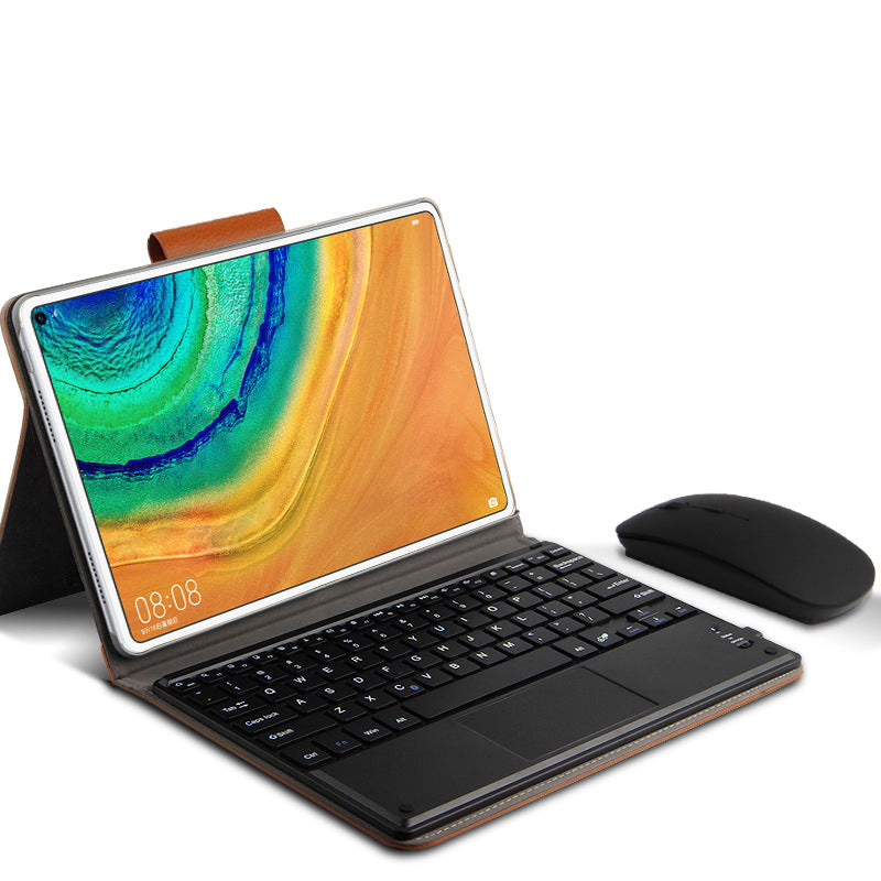 AJIUYU for Huawei MatePad 10.4 (2020)/(2022)/Honor V6 Wireless Touch Bluetooth Keyboard Leather Case