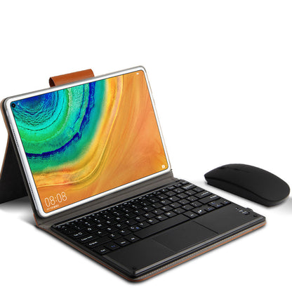 AJIUYU for Huawei MatePad 10.4 (2020)/(2022)/Honor V6 Wireless Touch Bluetooth Keyboard Leather Case