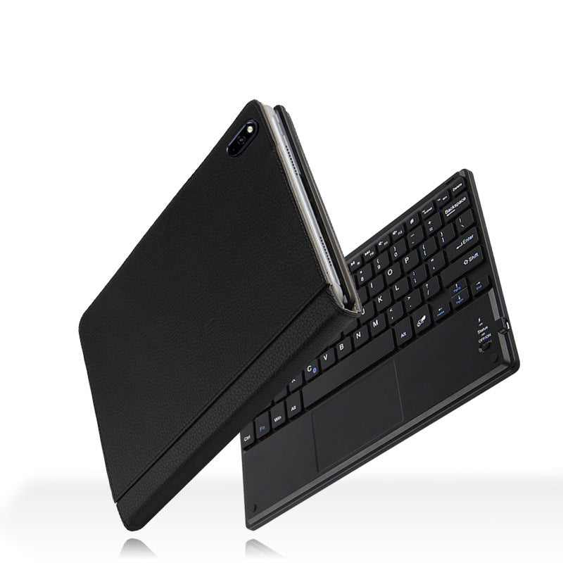 AJIUYU for Huawei MatePad 10.4 (2020)/(2022)/Honor V6 Wireless Touch Bluetooth Keyboard Leather Case