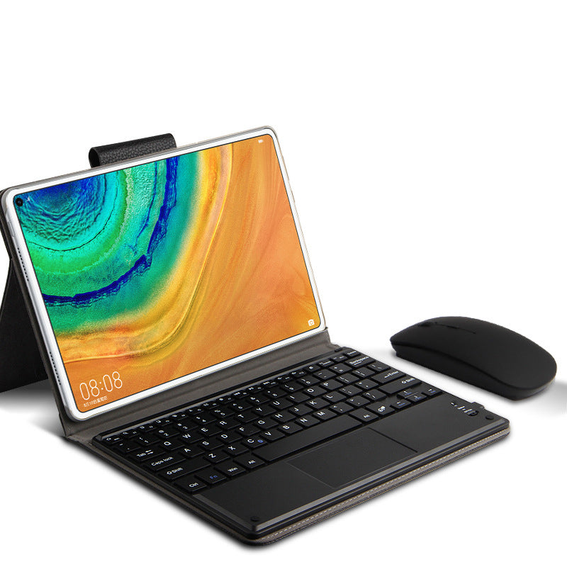 AJIUYU for Huawei MatePad 10.4 (2020)/(2022)/Honor V6 Wireless Touch Bluetooth Keyboard Leather Case