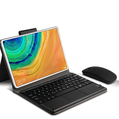 AJIUYU for Huawei MatePad 10.4 (2020)/(2022)/Honor V6 Wireless Touch Bluetooth Keyboard Leather Case