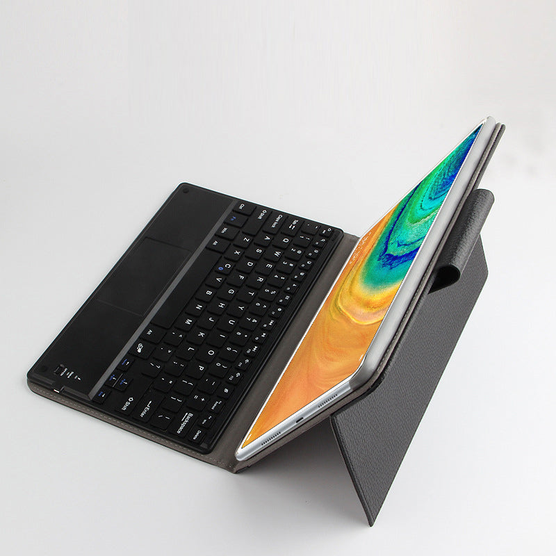 AJIUYU for Huawei MatePad 10.4 (2020)/(2022)/Honor V6 Wireless Touch Bluetooth Keyboard Leather Case