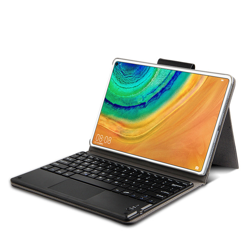 AJIUYU for Huawei MatePad 10.4 (2020)/(2022)/Honor V6 Wireless Touch Bluetooth Keyboard Leather Case