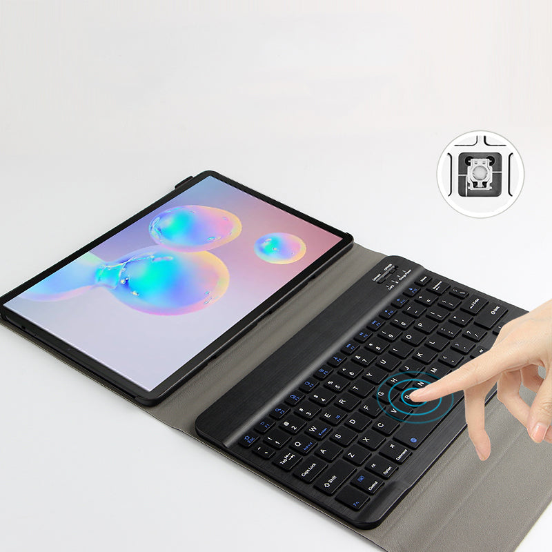 AJIUYU for Samsung Galaxy Tab S6 2-in-1 Wireless Touch Bluetooth Keyboard Leather Protector Case