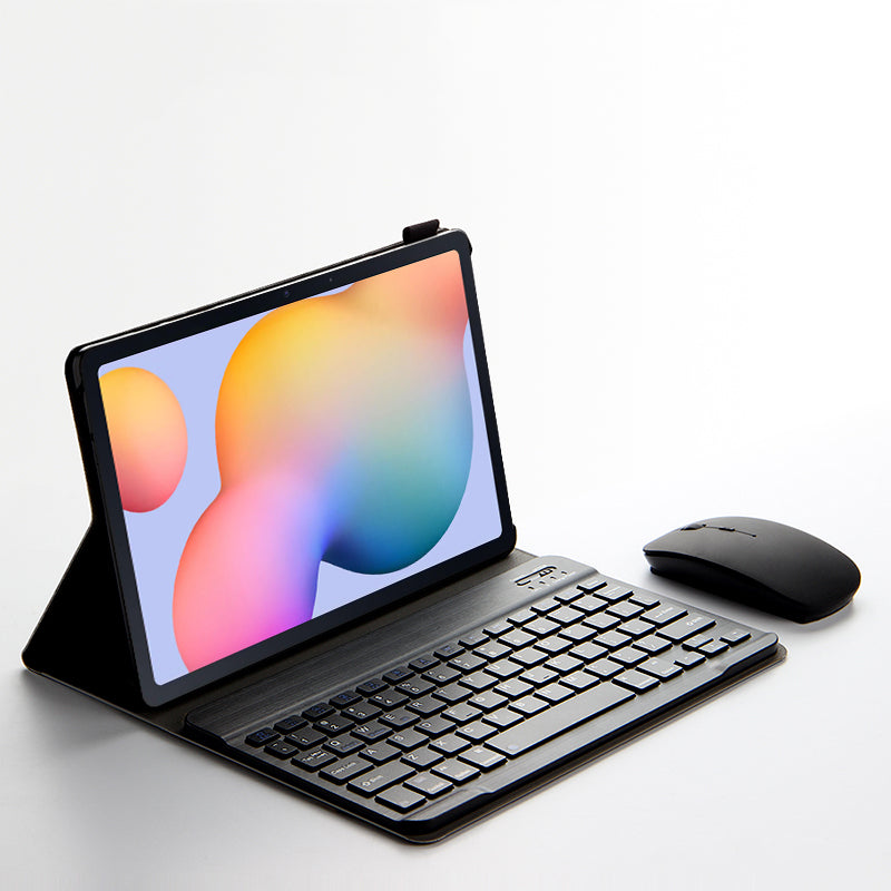 AJIUYU for Samsung Galaxy Tab S7/Tab S8 2-in-1 Wireless Touch Bluetooth Keyboard Leather Protector Cover