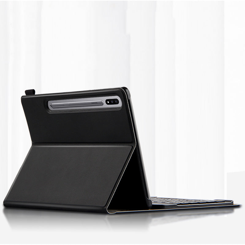 AJIUYU for Samsung Galaxy Tab S7/Tab S8 2-in-1 Wireless Touch Bluetooth Keyboard Leather Protector Cover