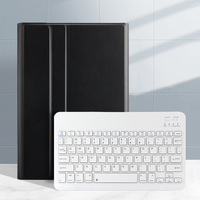 AJIUYU for Samsung Galaxy Tab S7/Tab S8 2-in-1 Wireless Touch Bluetooth Keyboard Leather Protector Cover