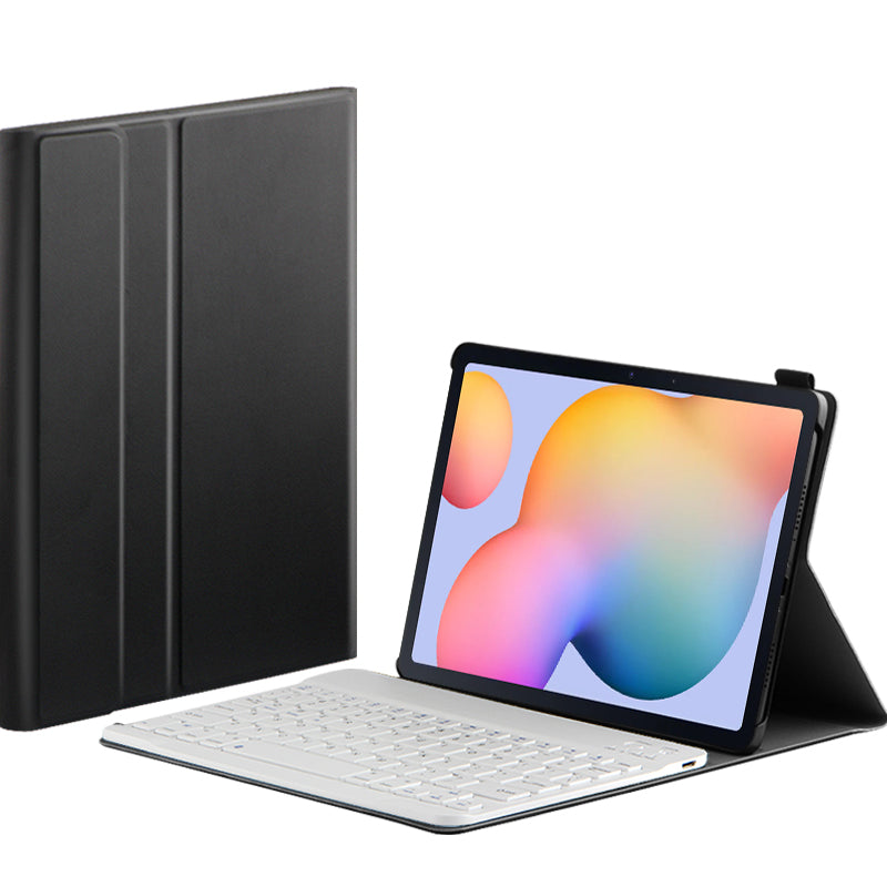 AJIUYU for Samsung Galaxy Tab S7/Tab S8 2-in-1 Wireless Touch Bluetooth Keyboard Leather Protector Cover