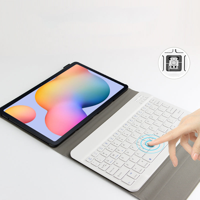 AJIUYU for Samsung Galaxy Tab S7/Tab S8 2-in-1 Wireless Touch Bluetooth Keyboard Leather Protector Cover