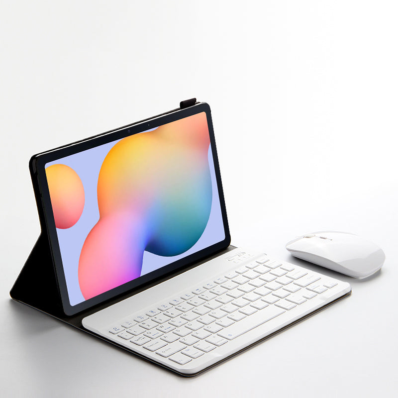 AJIUYU for Samsung Galaxy Tab S7/Tab S8 2-in-1 Wireless Touch Bluetooth Keyboard Leather Protector Cover