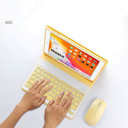 AJIUYU Wireless Bluetooth Keyboard + Leather Shell 2-in-1 Cover Case with Pen Slot for iPad Air (2013)/Air 2/9.7-inch (2017)/9.7-inch (2018)