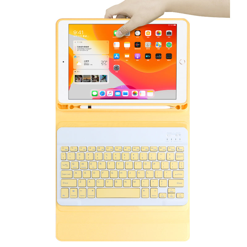 AJIUYU Wireless Bluetooth Keyboard 2-in-1 Leather Shell with Pen Slot for iPad Pro 10.5-inch (2017)/Air 10.5 inch (2019)