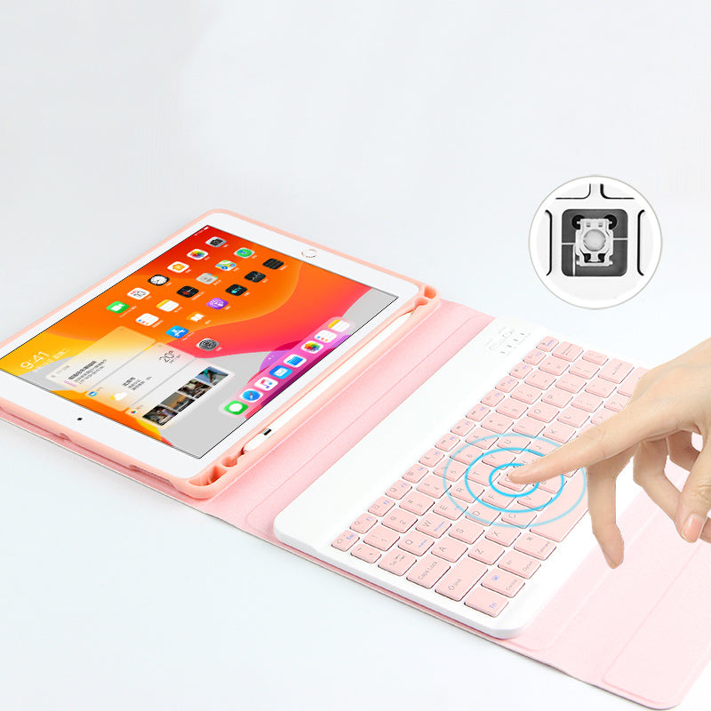 AJIUYU Wireless Bluetooth Keyboard 2-in-1 Leather Shell with Pen Slot for iPad Pro 10.5-inch (2017)/Air 10.5 inch (2019)