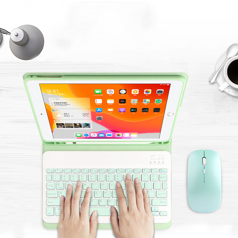 AJIUYU Wireless Bluetooth Keyboard 2-in-1 Leather Shell with Pen Slot for iPad Pro 10.5-inch (2017)/Air 10.5 inch (2019)