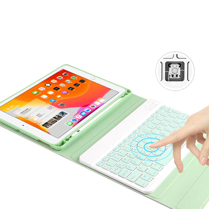 AJIUYU Wireless Bluetooth Keyboard 2-in-1 Leather Shell with Pen Slot for iPad Pro 10.5-inch (2017)/Air 10.5 inch (2019)