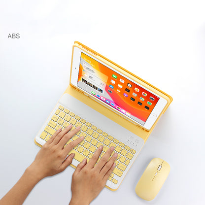 AJIUYU Leather Shell + Wireless Bluetooth Keyboard + Pen Slot for iPad Pro 11-inch (2018)/iPad Air (2022)/(2020)