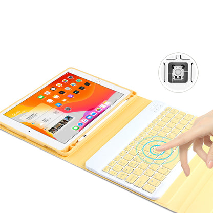 AJIUYU 2-in-1 Wireless Bluetooth Keyboard Leather Shell with Pen Slot for iPad 10.2 (2021)/(2020)/(2019)