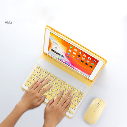AJIUYU 2-in-1 Wireless Bluetooth Keyboard Leather Shell with Pen Slot for iPad 10.2 (2021)/(2020)/(2019)