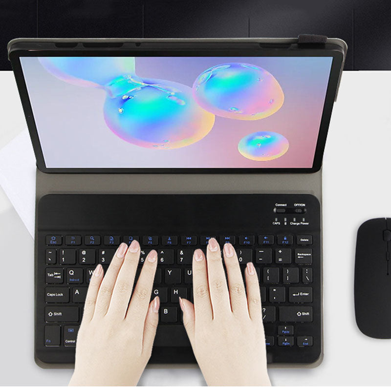 AJIUYU Wireless Bluetooth Keyboard Leather Case for Samsung Galaxy Tab S6 Lite P610/P615/S6 Lite (2022)
