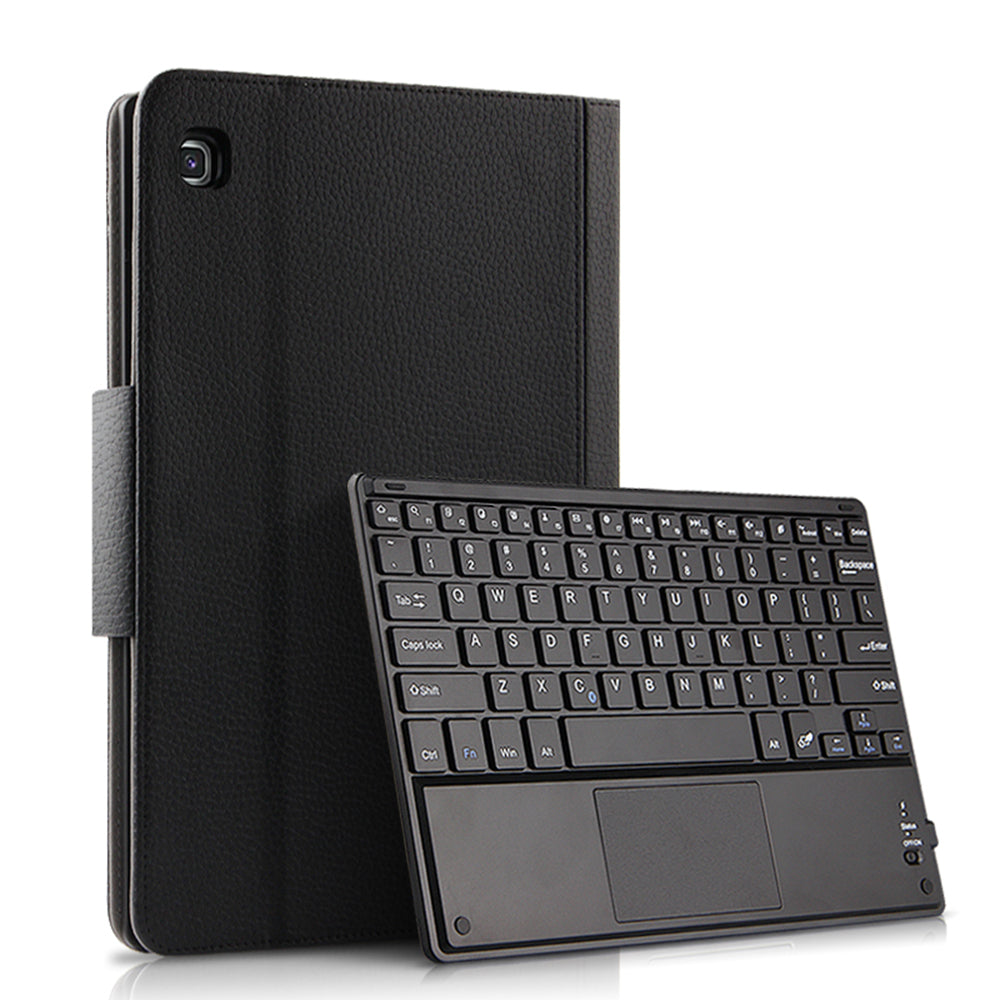 AJIUYU Wireless Touch Pad Bluetooth Keyboard with Stand Leather Case for Samsung Galaxy Tab A7 10.4 (2020) T500 / T505