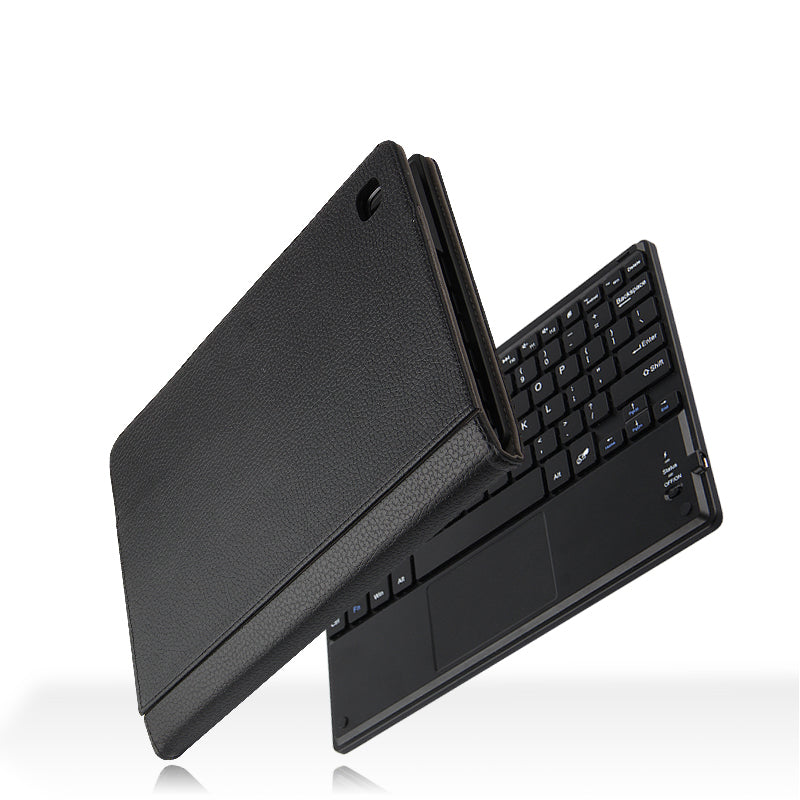 AJIUYU Wireless Touch Pad Bluetooth Keyboard with Stand Leather Case for Samsung Galaxy Tab A7 10.4 (2020) T500 / T505