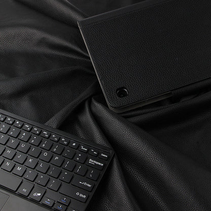 AJIUYU Wireless Touch Pad Bluetooth Keyboard with Stand Leather Case for Samsung Galaxy Tab A7 10.4 (2020) T500 / T505