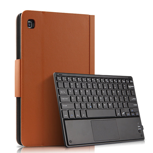 AJIUYU Wireless Touch Pad Bluetooth Keyboard with Stand Leather Case for Samsung Galaxy Tab A7 10.4 (2020) T500 / T505