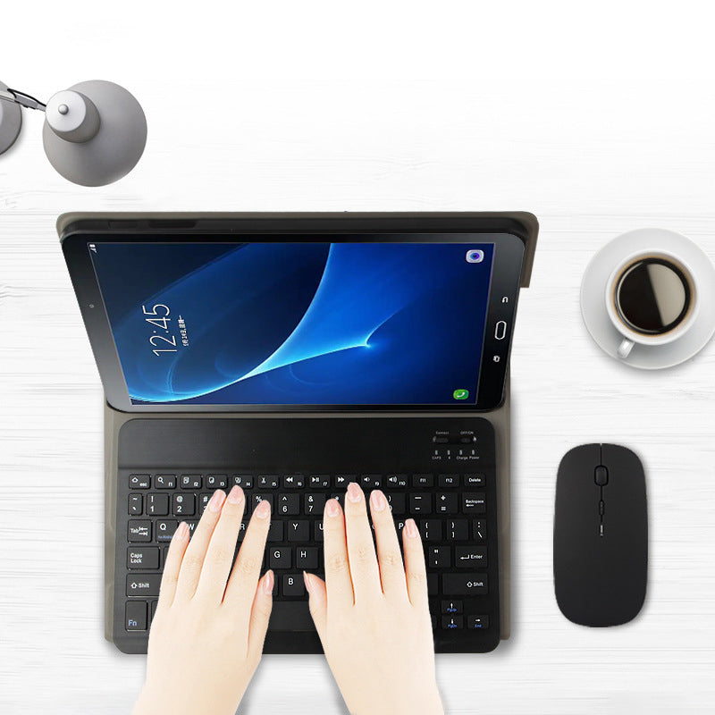 AJIUYU Wireless Bluetooth Keyboard + Leather Shell for Samsung Galaxy Tab A 10.1 (2016)