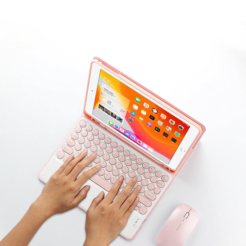 JIUYU Candy Color Leather Cover Shell with Stand + Wireless Bluetooth Keyboard Combo Set for iPad Pro 11-inch (2018)
