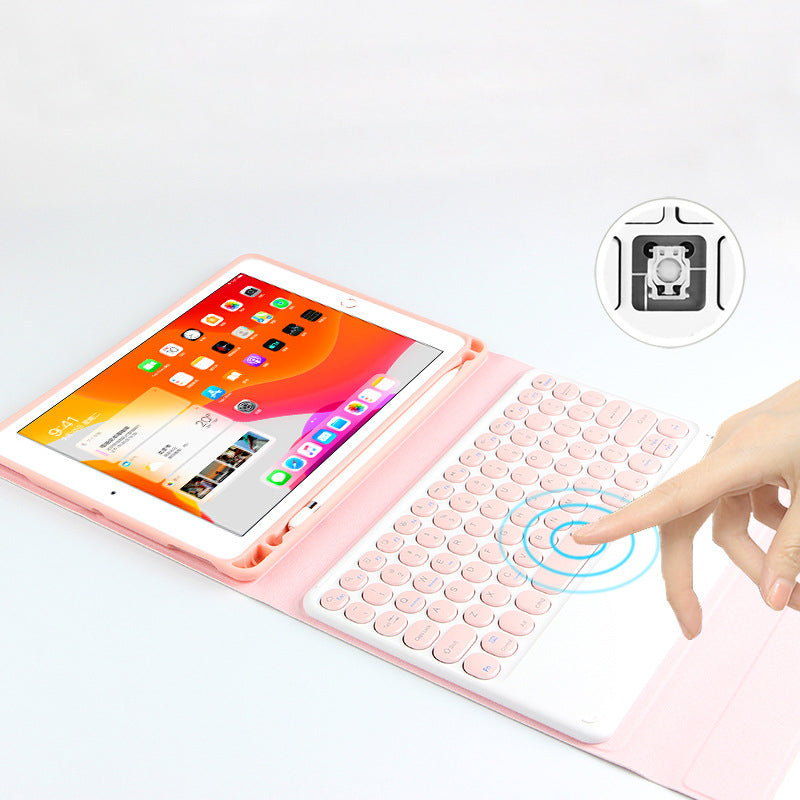 JIUYU Candy Color Leather Cover Shell with Stand + Wireless Bluetooth Keyboard Combo Set for iPad Pro 11-inch (2018)