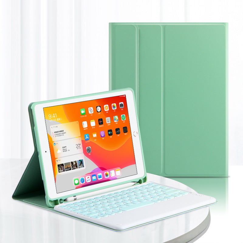 JIUYU Candy Color Leather Cover Shell with Stand + Wireless Bluetooth Keyboard Combo Set for iPad Pro 11-inch (2018)