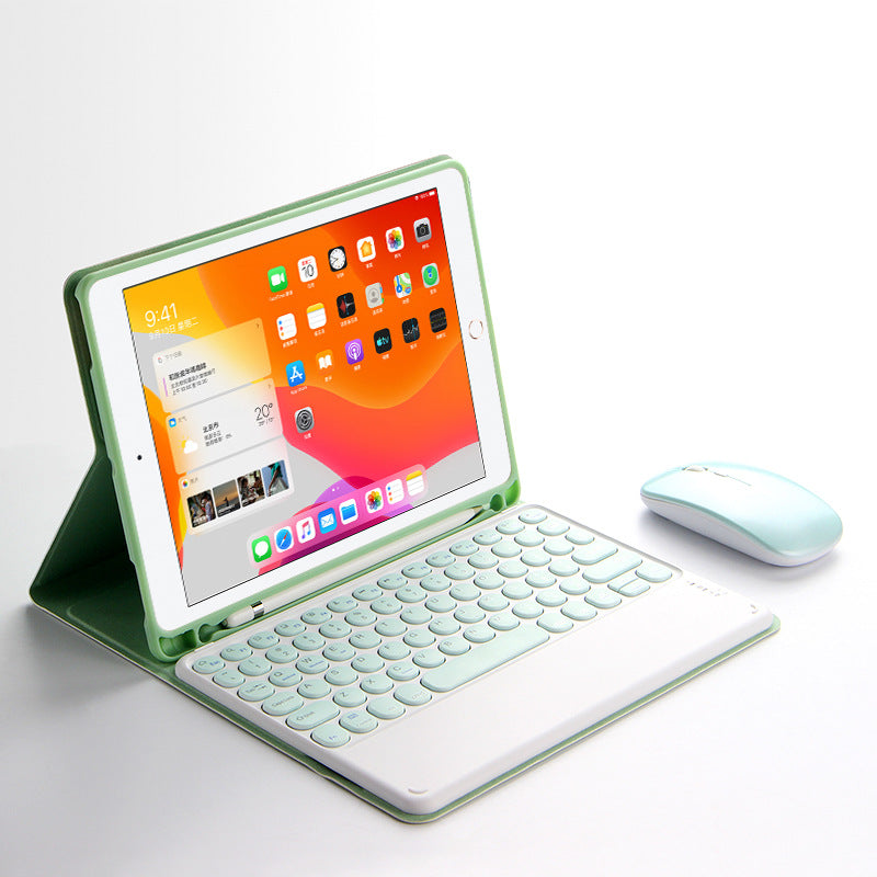 JIUYU Candy Color Leather Cover Shell with Stand + Wireless Bluetooth Keyboard Combo Set for iPad Pro 11-inch (2018)