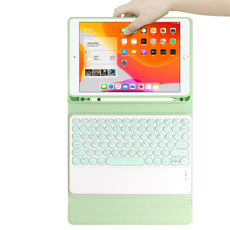 JIUYU Candy Color Leather Cover Shell with Stand + Wireless Bluetooth Keyboard Combo Set for iPad Pro 11-inch (2018)