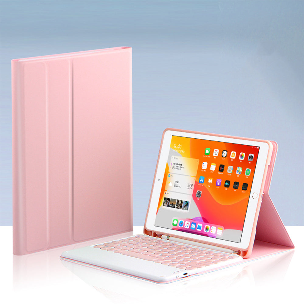 JIUYU Candy Color Leather Stand Cover Shell and Wireless Bluetooth Keyboard Combo Set for iPad Air (2013)/Air 2/9.7-inch (2017)/9.7-inch (2018)