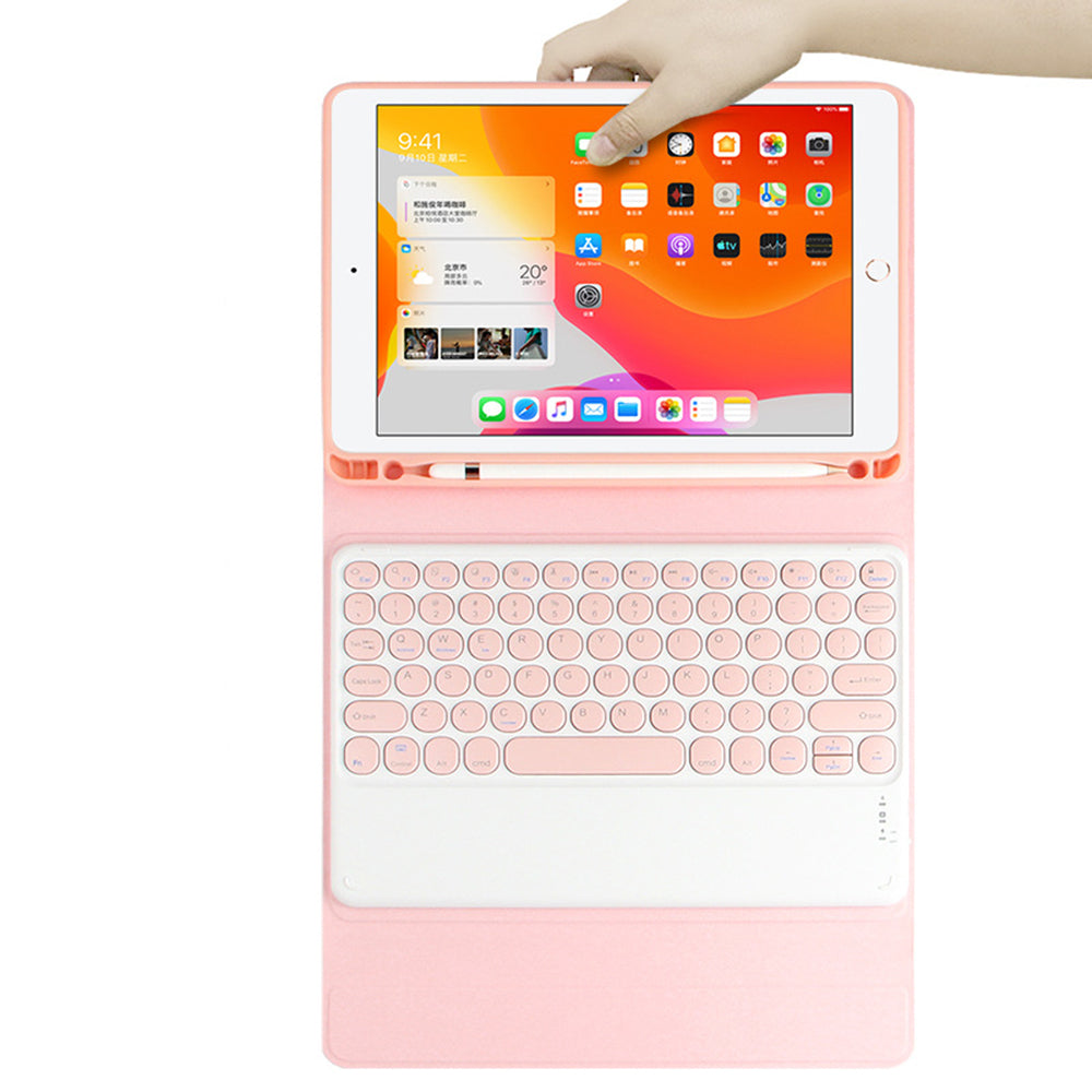 JIUYU Candy Color Leather Stand Cover Shell and Wireless Bluetooth Keyboard Combo Set for iPad Air (2013)/Air 2/9.7-inch (2017)/9.7-inch (2018)