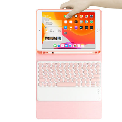 JIUYU Candy Color Leather Stand Cover Shell and Wireless Bluetooth Keyboard Combo Set for iPad Air (2013)/Air 2/9.7-inch (2017)/9.7-inch (2018)