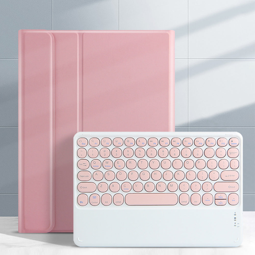 JIUYU Candy Color Leather Cover Shell + Wireless Bluetooth Keyboard Set with Stand for iPad Pro 10.5-inch (2017)/Air 10.5 inch (2019)