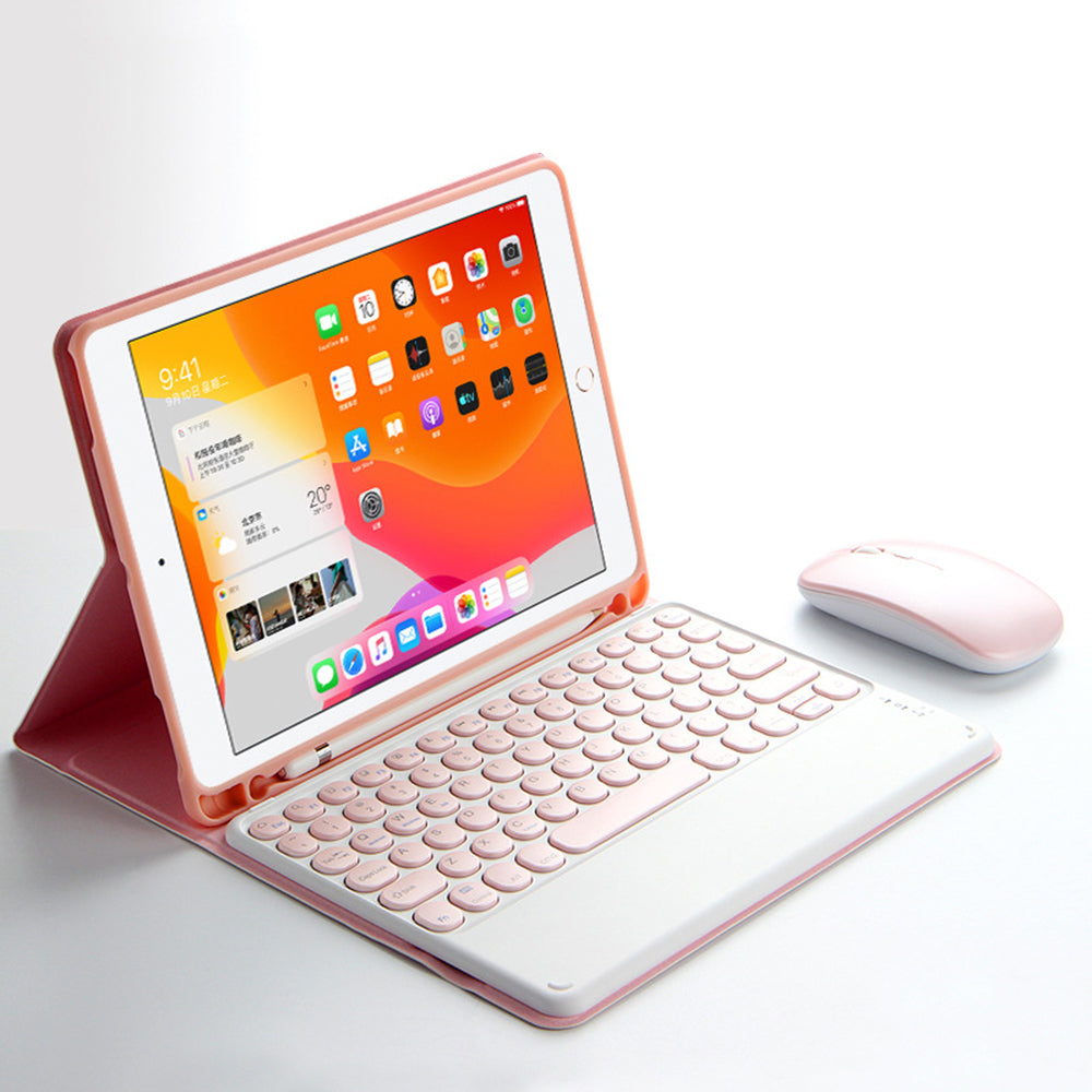 JIUYU Candy Color Leather Cover Shell + Wireless Bluetooth Keyboard Set with Stand for iPad Pro 10.5-inch (2017)/Air 10.5 inch (2019)