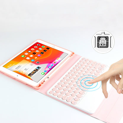 JIUYU Candy Color Leather Cover Shell + Wireless Bluetooth Keyboard Set with Stand for iPad Pro 10.5-inch (2017)/Air 10.5 inch (2019)